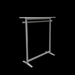 Kledingrek HxB133x120cm met plank 120x30cm op voeten