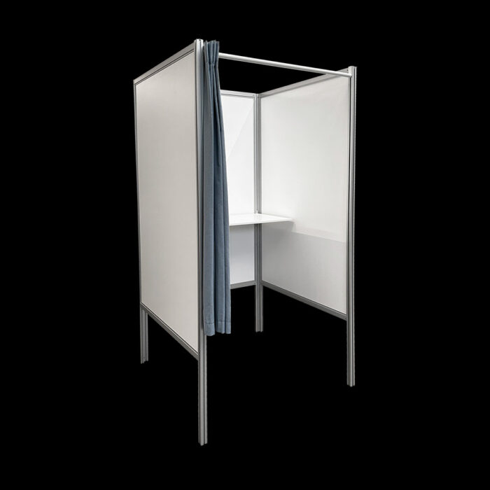 Stemhok VOUWBAAR wit HxBxD210x100x100cm met gordijn