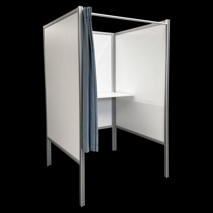 Stemhok mindervalide VOUWBAAR wit HxBxD210x100x100cm met gordijn
