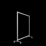 Glaswand HxB156x145cm gehard glas op wielen