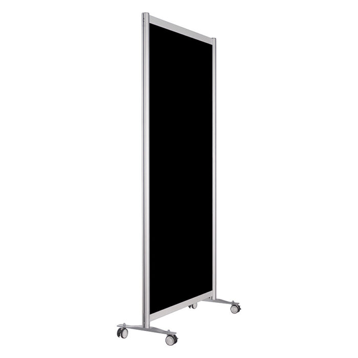 Wand zwart op wielen HxB220x104cm Scheidingswand expositiewand op wielen