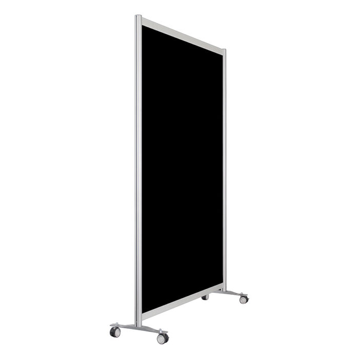 Wand zwart op wielen HxB220x145cm Scheidingswand expositiewand