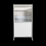 Wand wit met helder kanaalplaat HxB190x104cm op voeten