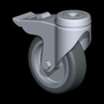 Apparaatwiel 75mm met rem, zwenkwiel