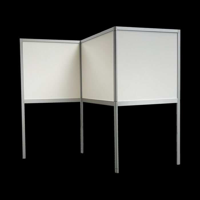 Expowand 3-luiks wit HxB210x312cm met open onderzijde