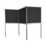 Expowand 3-luiks zwart HxB210x312cm met open onderzijde