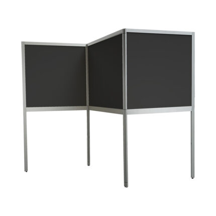 Expowand 3-luiks zwart HxB210x312cm met open onderzijde