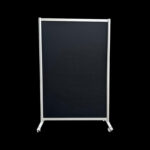 Akoestische wand vilt zwart op wielen HxB197x130cm