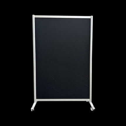 Akoestische wand vilt zwart op wielen HxB197x130cm