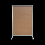Akoestische wand vilt beige op wielen HxB197x130cm