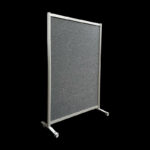 Akoestische wand vilt grijs op wielen HxB197x130cm