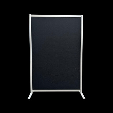 Akoestische wand vilt zwart op voeten HxB190x130cm