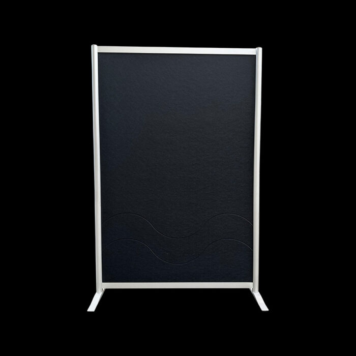 Akoestische wand vilt zwart op voeten HxB190x130cm