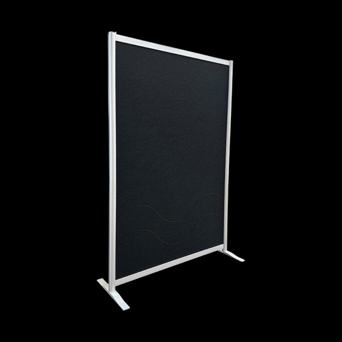 Akoestische wand vilt zwart op voeten HxB190x130cm
