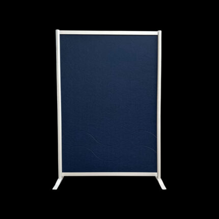 Akoestische wand vilt donkerblauw op voeten HxB190x130cm