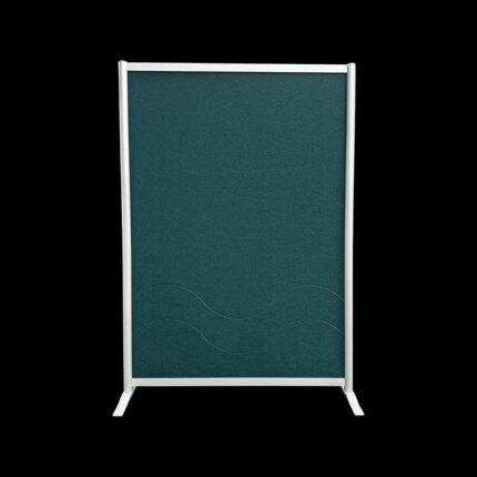 Akoestische wand vilt donkergroen op voeten HxB190x130cm