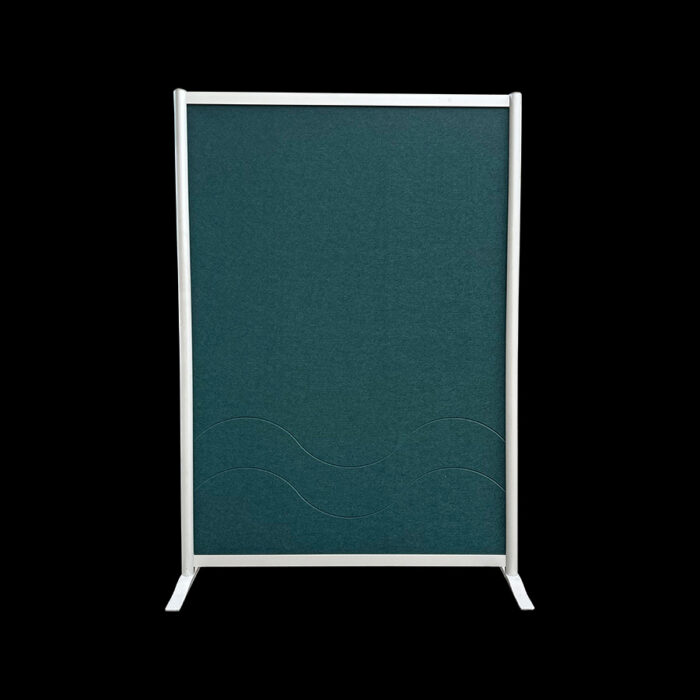 Akoestische wand vilt donkergroen op voeten HxB190x130cm