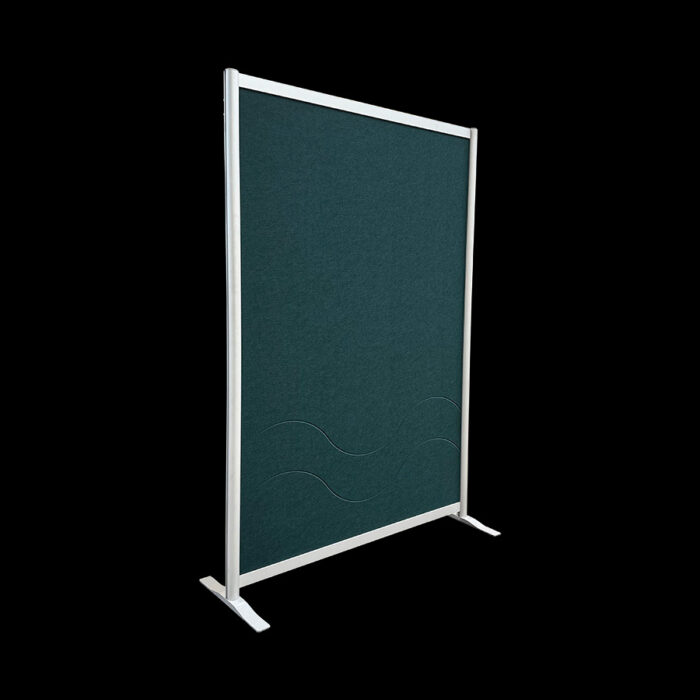 Akoestische wand vilt donkergroen op voeten HxB190x130cm
