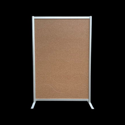 Akoestische wand vilt beige op voeten HxB190x130cm