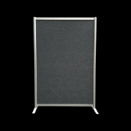 Akoestische wand vilt grijs op voeten HxB190x130cm
