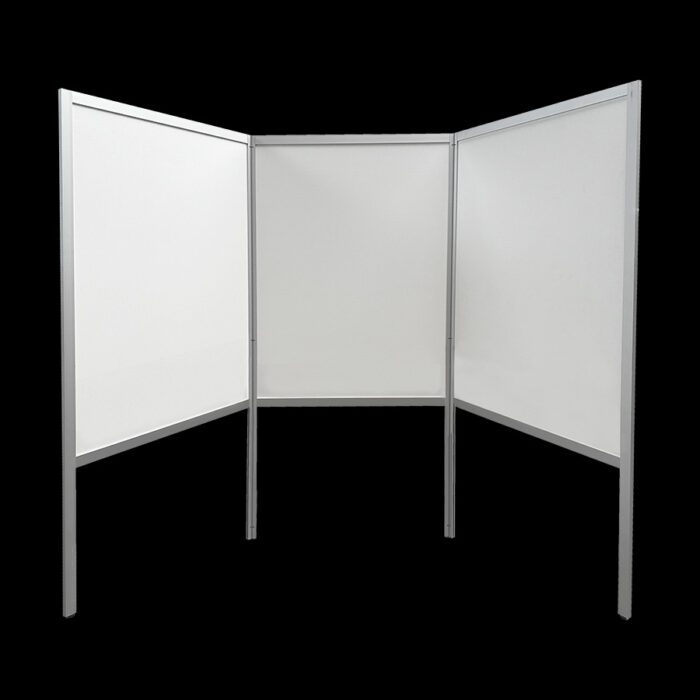 Expowand 3-luiks wit HxB210x312cm met halfopen onderzijde