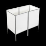 Expowand 3-luiks wit HxB210x312cm met halfopen onderzijde