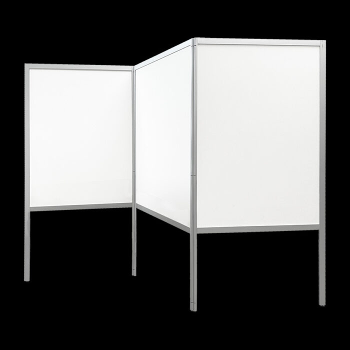 Expowand 3-luiks wit HxB210x312cm met halfopen onderzijde