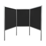 Expowand 3-luiks zwart HxB210x312cm met halfopen onderzijde