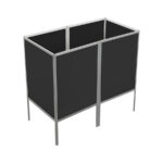Expowand 3-luiks zwart HxB210x312cm met halfopen onderzijde
