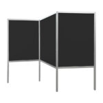 Expowand 3-luiks zwart HxB210x312cm met halfopen onderzijde
