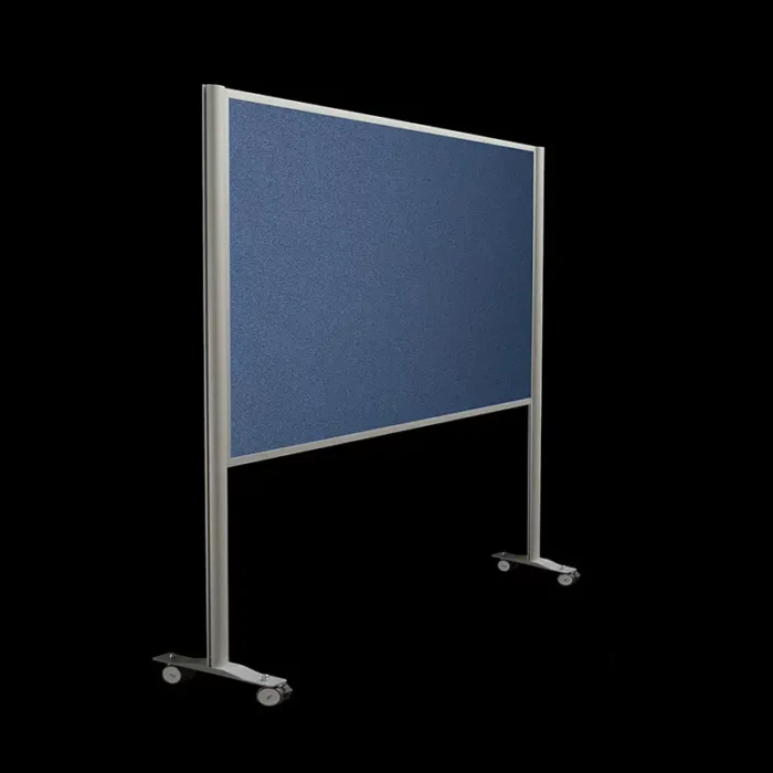 Prikbordwand halfdicht HxB199x190 blauw op wielen - Afbeelding 2