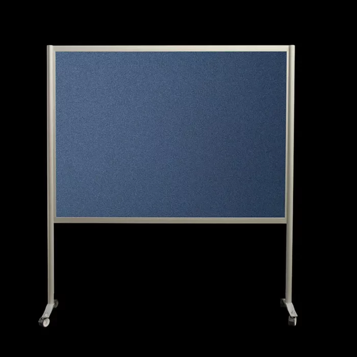 Prikbordwand halfdicht HxB199x190 blauw op wielen - Afbeelding 1