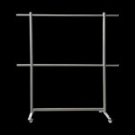 Kledingrek hoog HxBxD197x195x45cm dubbele inhang op wielen - Afbeelding 2