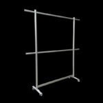 Kledingrek hoog HxBxD197x195x45cm dubbele inhang op wielen