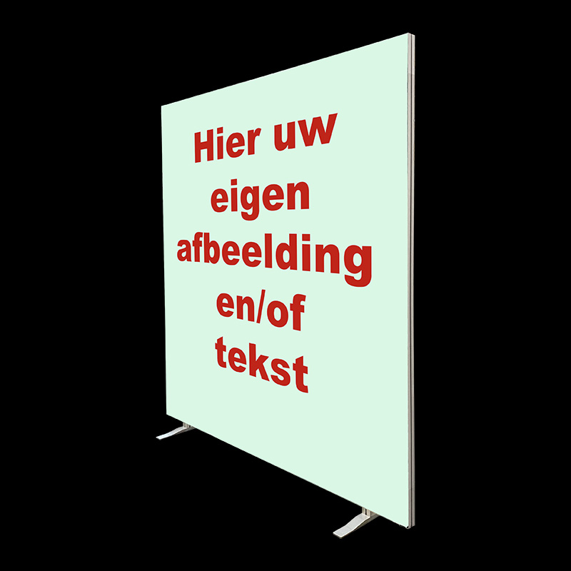 150520_Themawand_eigen_print_HxB228x193cm_1zijdig_op_voeten_zij Themawand eigen print HxB228x193cm 1-zijdig op voeten, volledig demontabel - Afbeelding 2