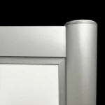 Emaille whiteboardwand HxB190x145cm wit op voeten detail hoek